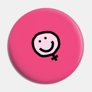 Minimal Feminist Female Smile Pin