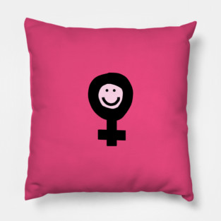 Female Smile for a Minimal Feminist Pillow