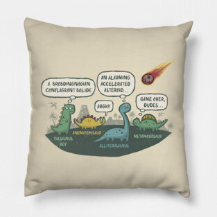 Last Meeting of the Dinosaur Literary Club Pillow