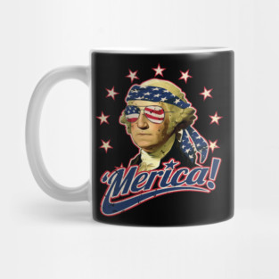 Funny Patriotic President George Washington Merica Mug