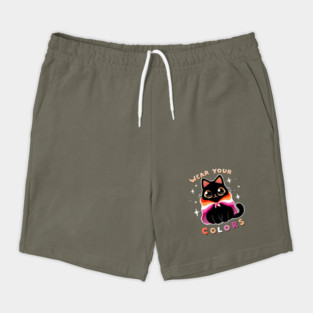 Lesbian LGBT Pride Cat - Kawaii Rainbow Kitty - Wear your colors Shorts