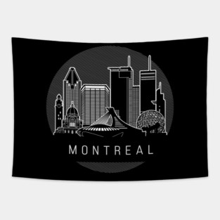 Montreal Canada Skyline Tapestry