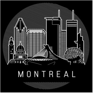 Montreal Canada Skyline Posters and Art