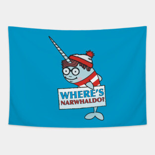 Where's Narwhaldo Narwhal Not Dabbing Funny Parody Tapestry