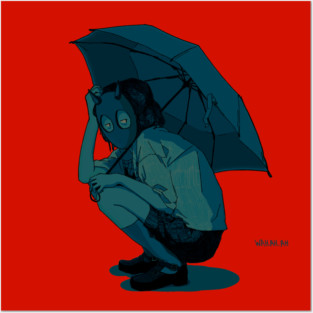 Umbrella squat Posters and Art