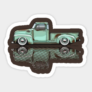 Light Green Vintage Truck Magnet