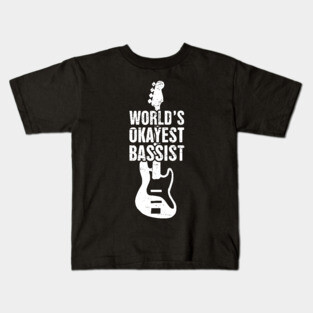 Funny Distressed Bass Guitar Player Design Kids T-Shirt