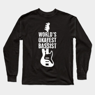 Funny Distressed Bass Guitar Player Design Long Sleeve T-Shirt