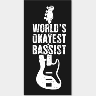 Funny Distressed Bass Guitar Player Design Posters and Art