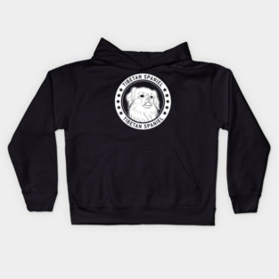 Tibetan Spaniel Dog Portrait Kids Hoodie