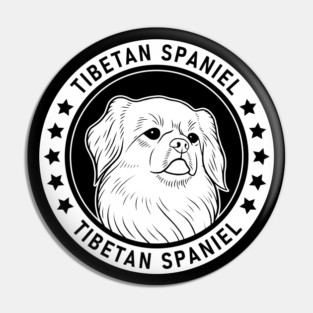 Tibetan Spaniel Dog Portrait Pin