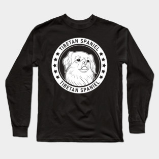 Tibetan Spaniel Dog Portrait Long Sleeve T-Shirt