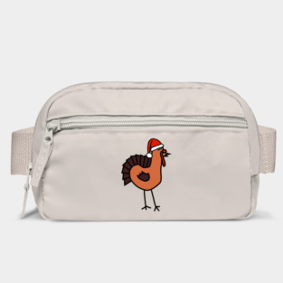 Funny Thanksgiving Turkey Wearing a Santa Hat for Christmas Bag