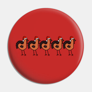 Funny Christmas with Thanksgiving Turkey Pin