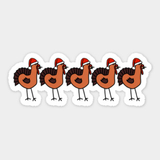 Funny Christmas with Thanksgiving Turkey Sticker