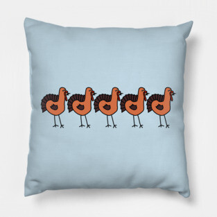 Five Thanksgiving Turkey Birds are Funny Animals Pillow