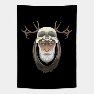 Necromancer Wizard Skull Necromancy Dark Magic Dead Tapestry