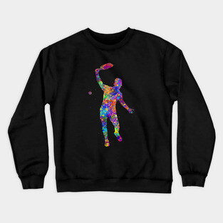 Pickleball player watercolor Crewneck Sweatshirt