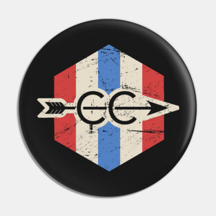 Vintage Patriotic Cross Country Icon Pin