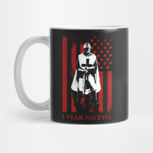 I Fear No Evil | Knights Templar & American Flag Mug