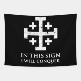 In Hoc Signo Vinces | Knights Templar Crusader Cross Tapestry