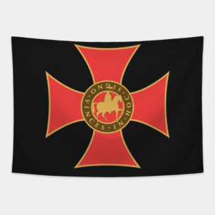 In Hoc Signo Vinces | Knights Templar Crusader Seal Tapestry