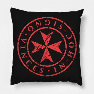 In Hoc Signo Vinces | Knights Templar Maltese Cross Pillow