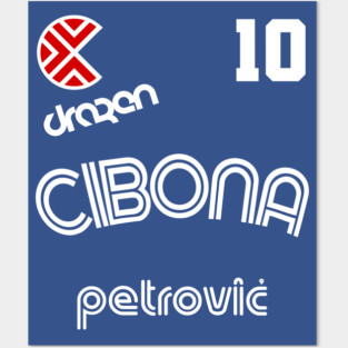 Drazen Petrovic Retro Croatia Basketball Jersey Posters and Art