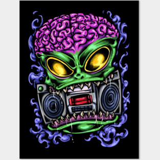 Alien Boom Box Posters and Art