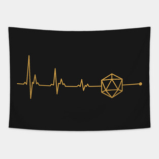 D20 Dice is my Heartbeat Dungeons Crawler and Dragons Slayer Tapestry