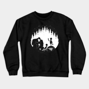Bigfoot Ufo Alien Peace Sign Crewneck Sweatshirt
