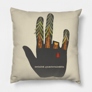 Don't Hurt The Landscape - Soviet Propaganda, Lithuanian, Environmentalism, Climate Change, Save the Trees Pillow