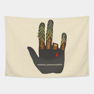 Don't Hurt The Landscape - Soviet Propaganda, Lithuanian, Environmentalism, Climate Change, Save the Trees Tapestry