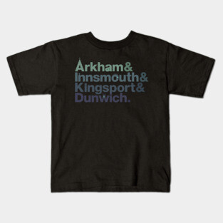 Lovecraft Locations - gloom Kids T-Shirt