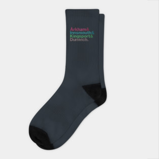 Lovecraft Locations - vibrant madness Socks