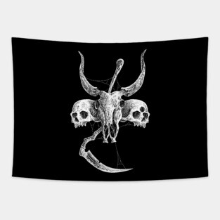 skull goat Tapestry