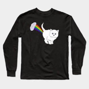 Cat Fart Rainbow Long Sleeve T-Shirt