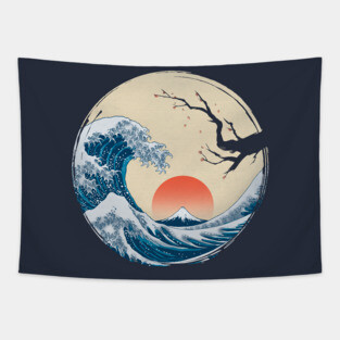 Asian Wave Tapestry