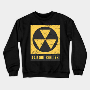 Cold War Fallout Shelter Sign Crewneck Sweatshirt