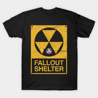 Cold War Civil Defense Fallout Shelter Sign T-Shirt