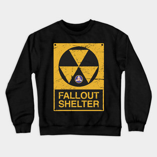 Cold War Civil Defense Fallout Shelter Sign Crewneck Sweatshirt