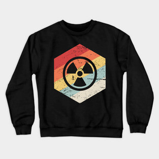 Retro Vintage Nuclear Radiation Symbol Crewneck Sweatshirt