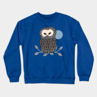OWL IN THE MOONLIGHT Mysterious Moon Night Forest Bird - UnBlink Studio by Jackie Tahara Crewneck Sweatshirt