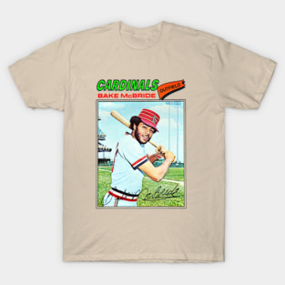 Cardinals Bake McBride - Vintage Trading Card T-Shirt