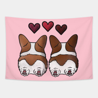 Corgi Love Tapestry