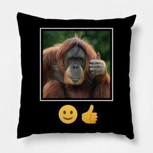 Orangutan Thumbs Up Emoji Pillow