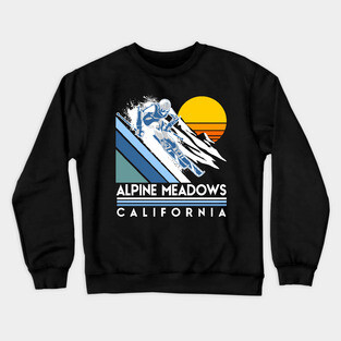 Alpine Meadows California Retro Ski Crewneck Sweatshirt