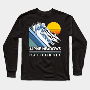 Alpine Meadows California Retro Ski Long Sleeve T-Shirt