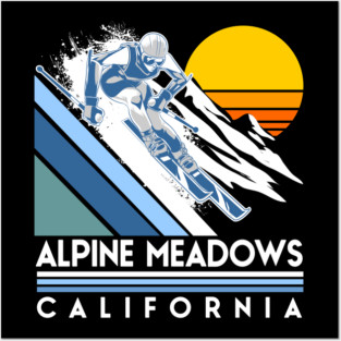 Alpine Meadows California Retro Ski Posters and Art