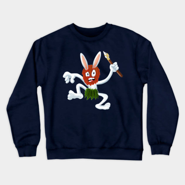 TRIBAL RABBIT Crewneck Sweatshirt by droidmonkey